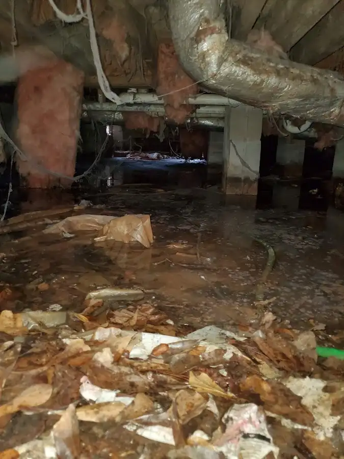 Crawl space flood assessment for Commercial Water Damage Restoration in Salisbury